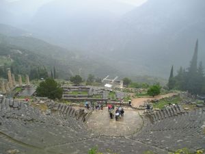 Delphi's theater, from the top row of seats